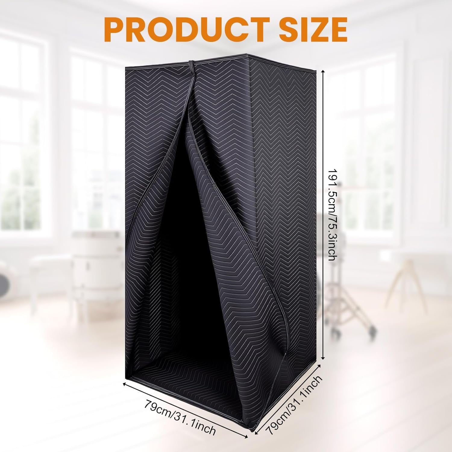 Portable Vocal Booth, Echo-Free Recording Home Recording Studio Booth, Foldable Recording Booth Sound Shield with Travel Bag, for Music, Game, Podcasts, Black
