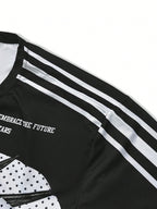 PAVTROS Manfinity Streetrush Men'S Casual Letter Print round Neck 2 in 1 Long Sleeve T-Shirt for Autumn, for Fall