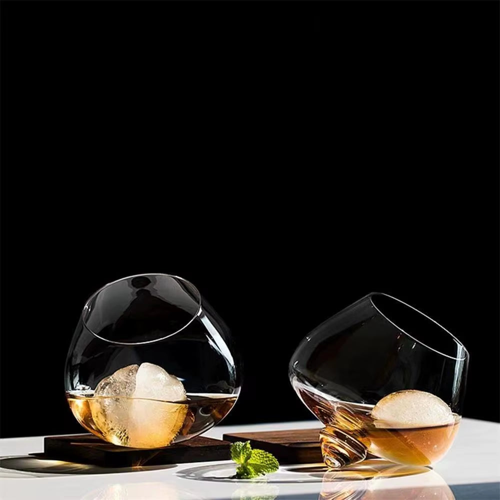 250Ml/400Ml Rolling Decanter Whiskey Glass Vintage Brandy Cocktail Beer Tumbler Glass Bar Drinkware Glass Coffe Wine Mug Cup