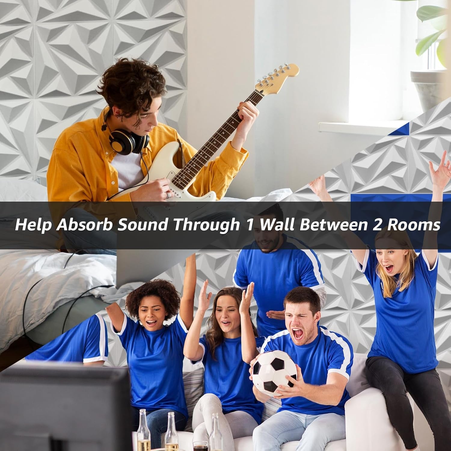 Acoustic Panels with Tape 20 Pack Soundproof Wall Panels Acoustic Foam Panels Sound Dampening Panels, 3D Wall Panels Sound Absorbing Panels, 12" X 12", White