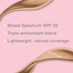 Healthy Skin Liquid Makeup Foundation, Broad Spectrum SPF 20 Sunscreen, Lightweight & Flawless Coverage Foundation with Antioxidant Vitamin E & Feverfew, 90 Warm Beige, 1 Fl. Oz