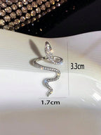 Gothic Shining Snake Ring Inlaid Adjustable Cuff Ring Unique Jewelry for Men and Women Special Party Decor
