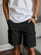 Manfinity Dauomo Men'S Plain Pocket Casual Shorts, Suitable for Summer