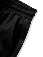 Men 2Pcs Set Fashionable European Style Jacquard Brand Casual Loose Shirt & Pants Suit, Beach Resort Outfit for Couples, Suitable as Gift for Husband/Boyfriend, Cozy Outfits