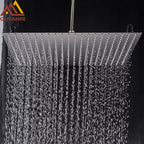 Matte Black 20Inch Rainfall Shower Head Ultrathin Rain Shower Bathroom Shower Faucet Accessory Stainless Steel Rain Shower Tap