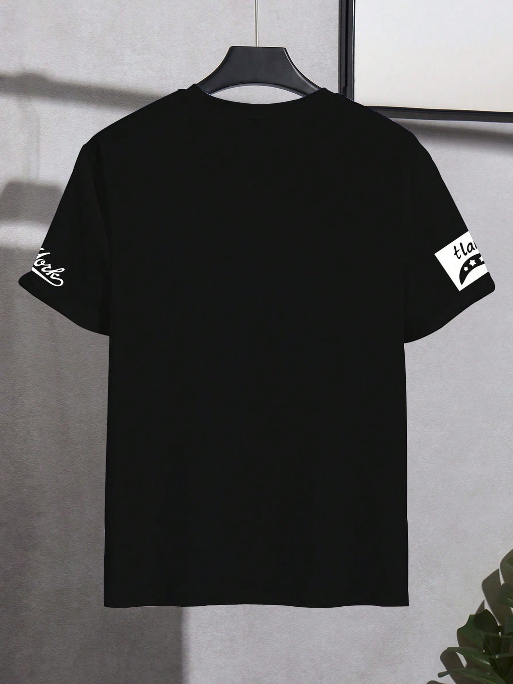 PAVTROS Manfinity Streetrush Men'S Letter Graphic Print round Neck Loose Casual Short Sleeve T-Shirt Number Jersey