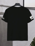 PAVTROS Manfinity Streetrush Men'S Letter Graphic Print round Neck Loose Casual Short Sleeve T-Shirt Number Jersey