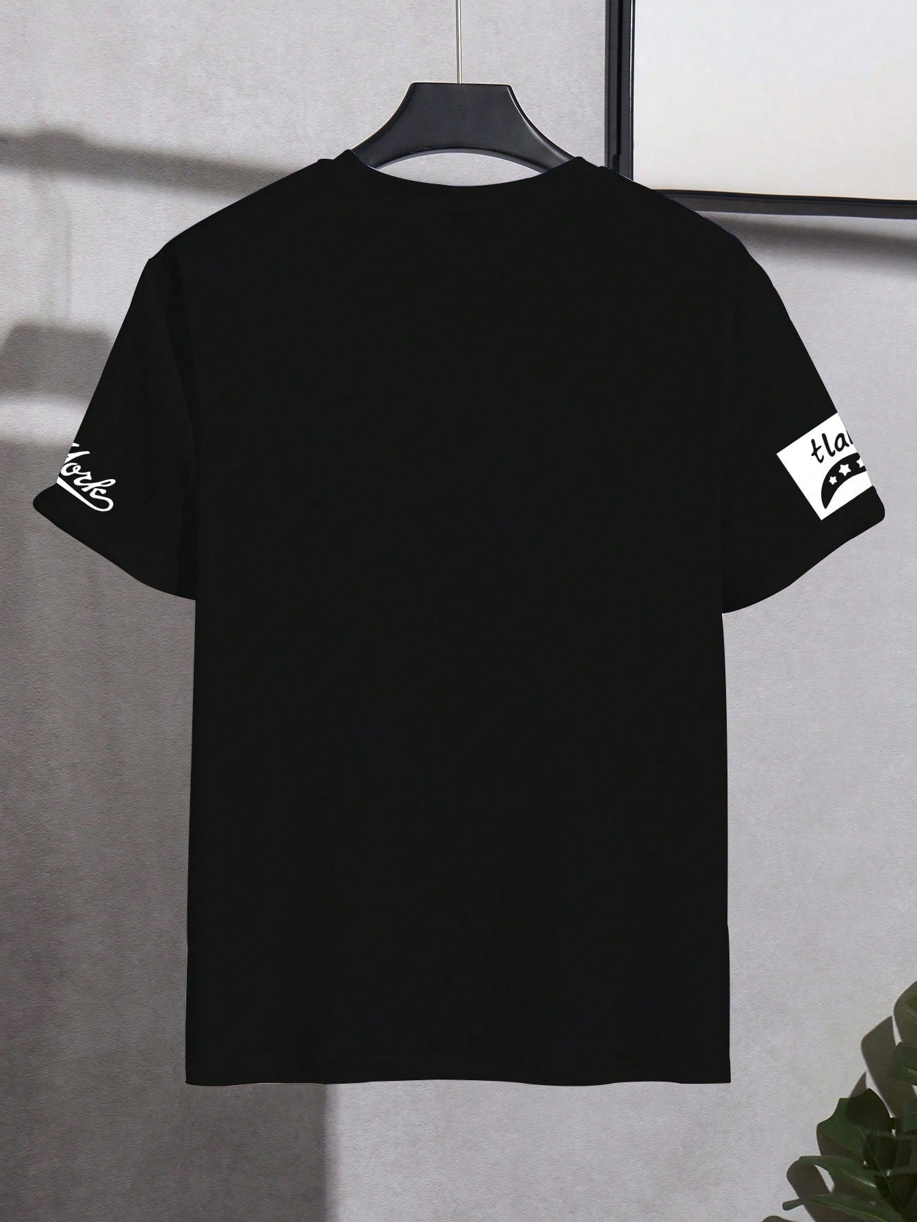 PAVTROS Manfinity Streetrush Men'S Letter Graphic Print round Neck Loose Casual Short Sleeve T-Shirt Number Jersey