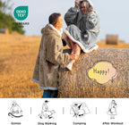 Blanket Hoodie, Wearable Blanket for Adults & Kids as Gifts for Women Men, Birthday Gifts for Women Mom Girl Sherpa Oversized Hoodie, Grey, Standard