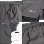 Mens 2 in 1 Running Shorts Quick Dry Athletic Shorts with Liner, Workout Shorts with Zip Pockets and Towel Loop