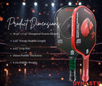 Heavyweight Champ T700 Triple-Layer Raw Carbon Fiber + Carbon Friction Surface 16Mm Tennis-Shaped Aerodynamics *Gen 3.5 All-Court Pickleball Paddle* // Hall of Famer 18K *Control+Spin Paddle*