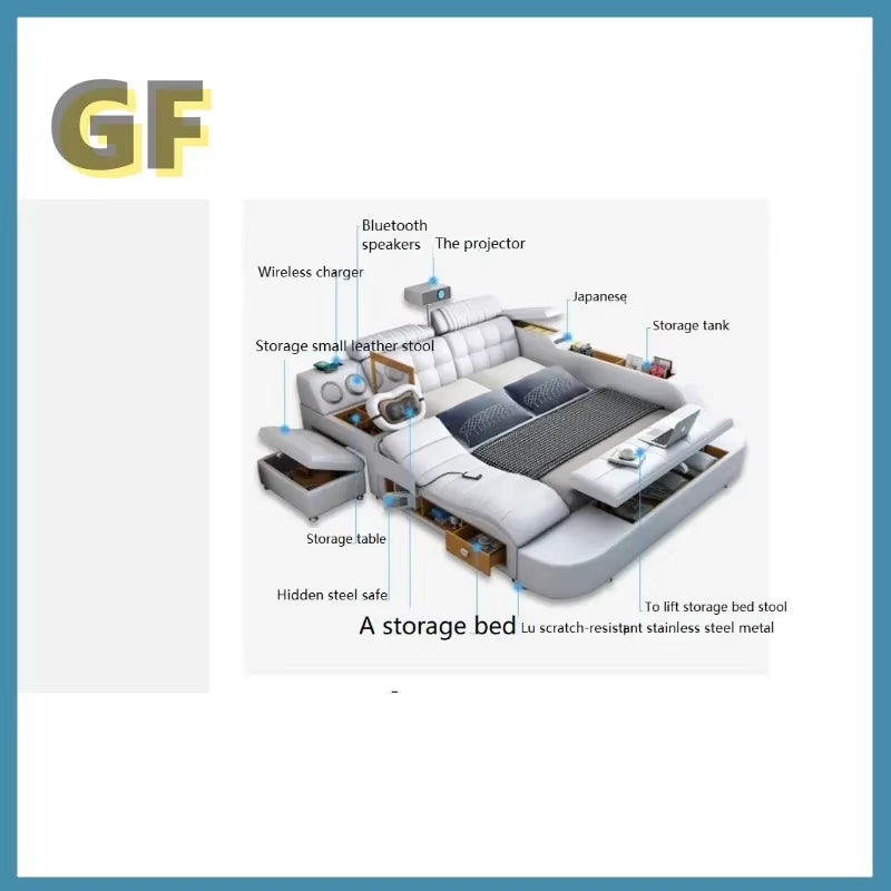 Modern Design Bedroom Furniture Bedroom Sets Bed Frame Multi-Functional Electric Massage Bed