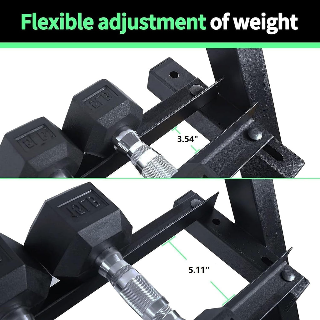 3 Tier Dumbbell Rack for 5-50Lb Dumbbells Weights, Heavy Duty Weight Home Gym Storage Rack for Dumbbells and Weight Plates Alloy Steel