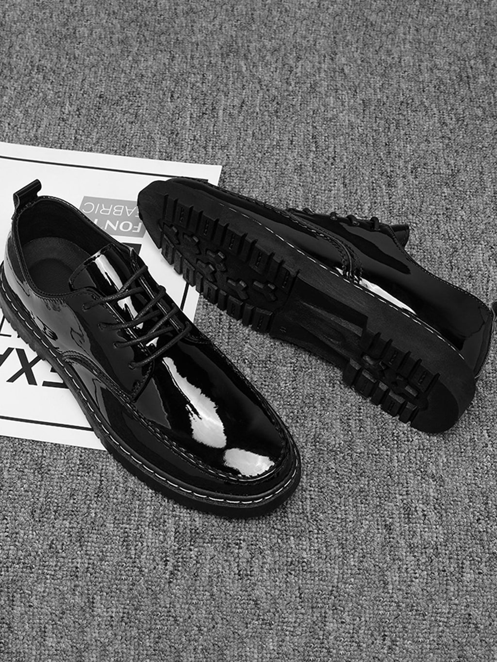 Men Stitch Detail Lace-Up Front Oxford Shoes