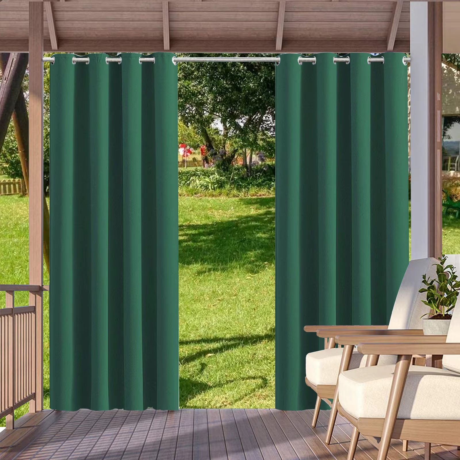 Outdoor Curtains Waterproof Garden Uv Exterior Curtain Sunlight Blackout Curtain for Patio Porch Pergola Covered Terrace Gazebo