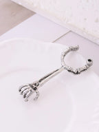 1Pc Personality Skeleton Hand Holding a Cigarette Ring Zinc Alloy Antique Silver