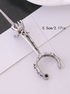 1Pc Personality Skeleton Hand Holding a Cigarette Ring Zinc Alloy Antique Silver