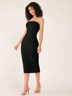 BASICS Women'S Strapless Slim Fit Bodycon Casual Dinner Dress,Summer Dresses for Women