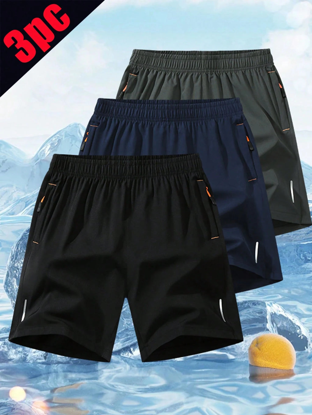 Three-Pack Men'S Simple Loose Thin Quick-Drying Shorts Casual Large Size Fashion Sports Shorts Men