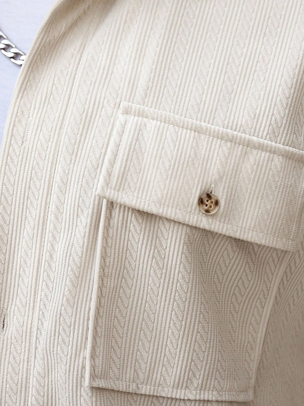 Manfinity Casualcool 2Pcs Set Men Corduroy Long Sleeve Work Shirt & Pants, Fall Clothes