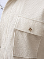 Manfinity Casualcool 2Pcs Set Men Corduroy Long Sleeve Work Shirt & Pants, Fall Clothes