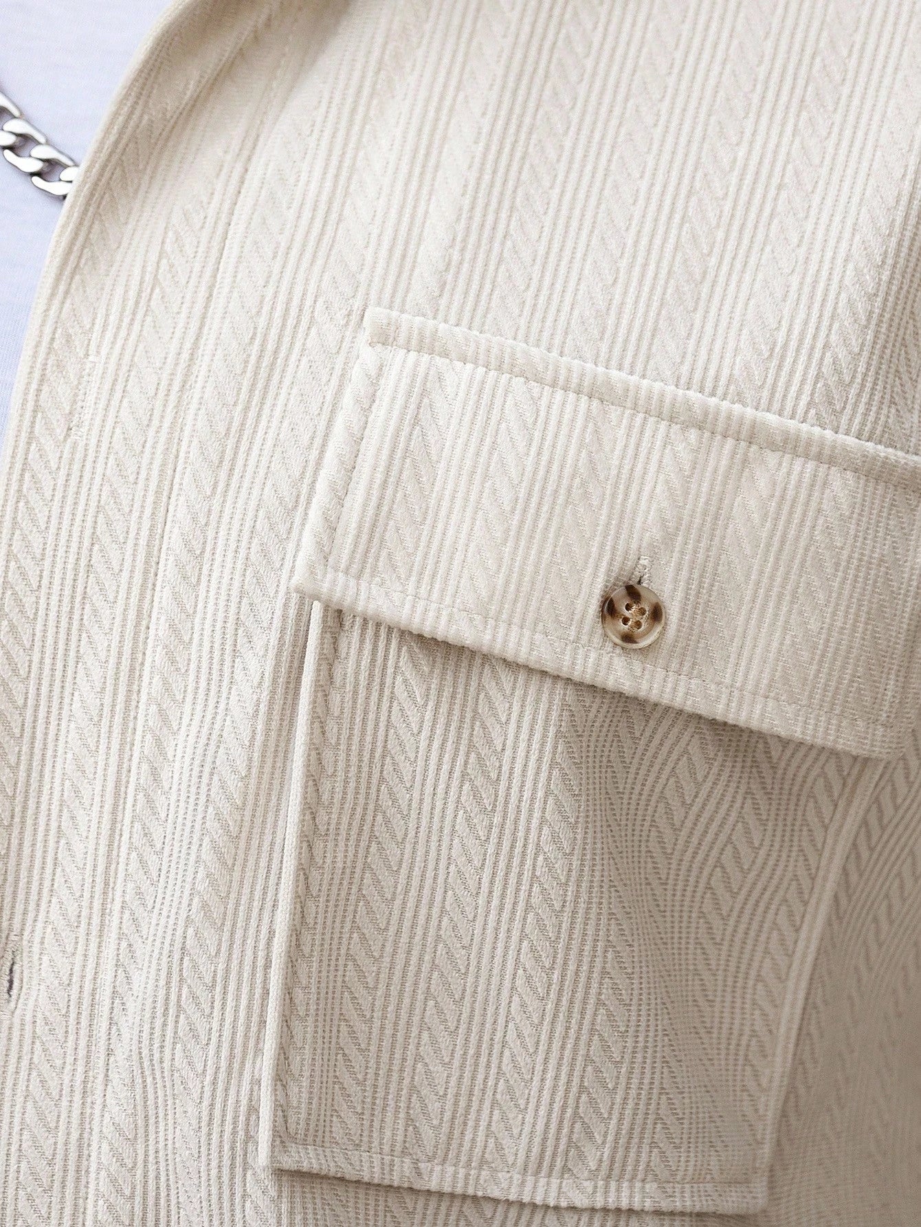 Manfinity Casualcool 2Pcs Set Men Corduroy Long Sleeve Work Shirt & Pants, Fall Clothes