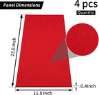 4 PCS Acoustic Panels Sound Absorbing Wall Art, Fabric Acoustic Wall Panels, 23.6"X11.8" Sound Absorbing Panels, Self Adhesive Sound Proof Panel, Noise Dampening Panels Studio Red