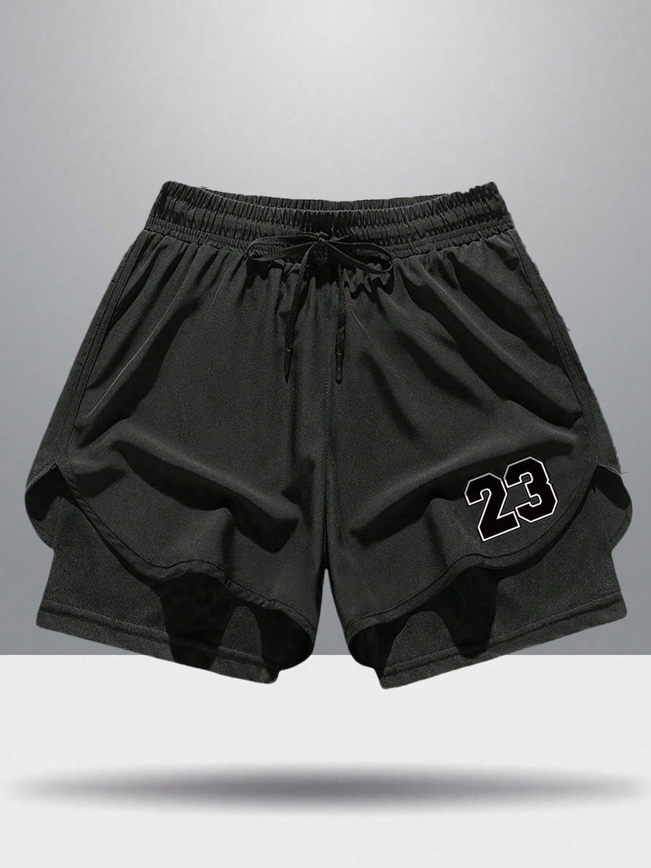 Men'S Casual Printed Elastic Breathable Quick-Dry Sports Shorts