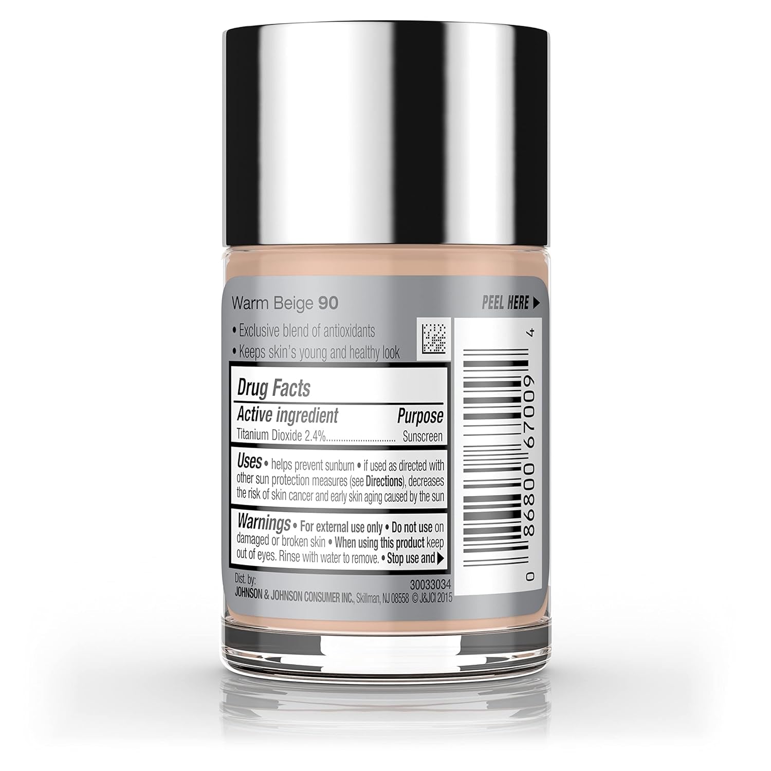 Healthy Skin Liquid Makeup Foundation, Broad Spectrum SPF 20 Sunscreen, Lightweight & Flawless Coverage Foundation with Antioxidant Vitamin E & Feverfew, 90 Warm Beige, 1 Fl. Oz