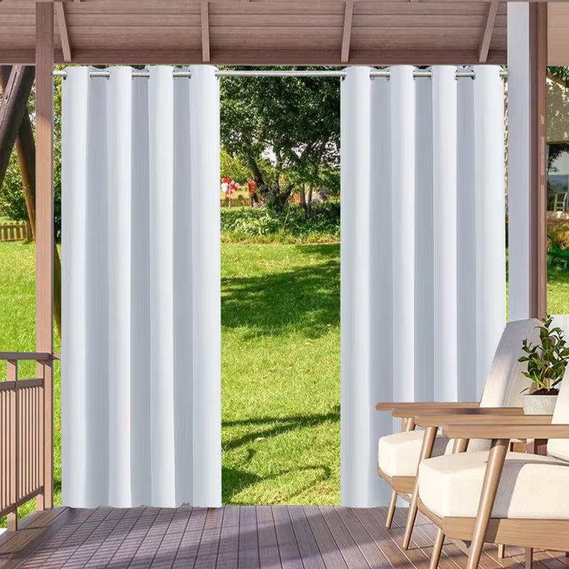 Outdoor Curtains Waterproof Garden Uv Exterior Curtain Sunlight Blackout Curtain for Patio Porch Pergola Covered Terrace Gazebo