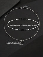 1Pc Simple Punk Black Painted Pendant Necklace with Stainless Steel Chain, Daily and Business Accessory for Men