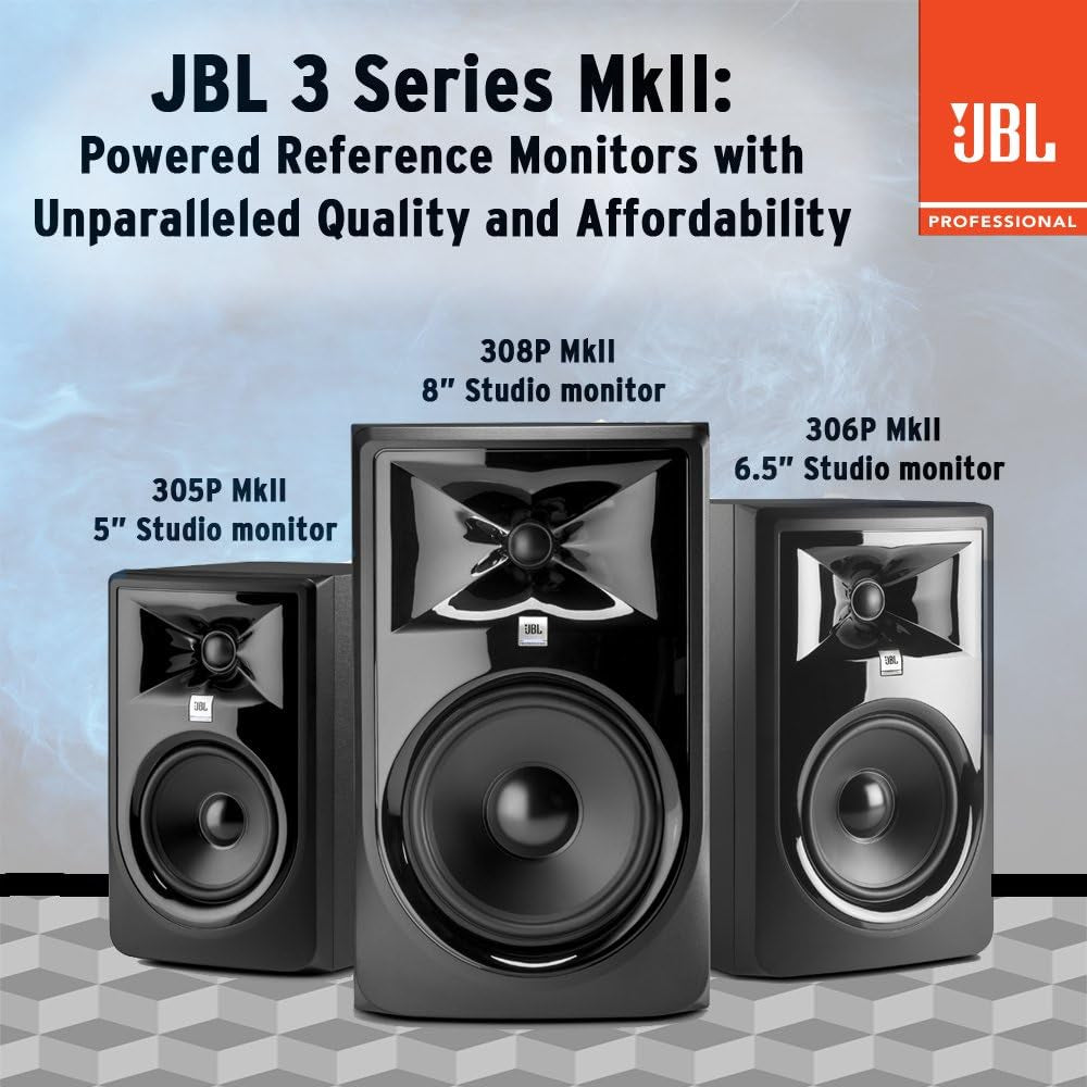 Professional 305Pmkii 5-Inch 2-Way Powered, Active Monitor Speaker for near Field Music Production, Studio Monitor, Desktop Computer, Hi-Fi Audio. Sold Individually, Black