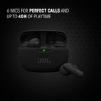 Vibe Beam 2 - True Wireless Noise Cancelling Earbuds Pure Bass Sound & Smart Ambient Technology, 4Mics for Crisp, Clear Calls, up to 40Hrs of Playback, IP54 Dust & Water Resistant (Black)