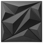 33 Pack 3D Wall Panel Diamond for Interior Wall Décor, PVC Flower Textured Wall Panels for Living Room Lobby Bedroom Hotel Office, Black, 12''X12'' Cover 32.Sq.Ft.