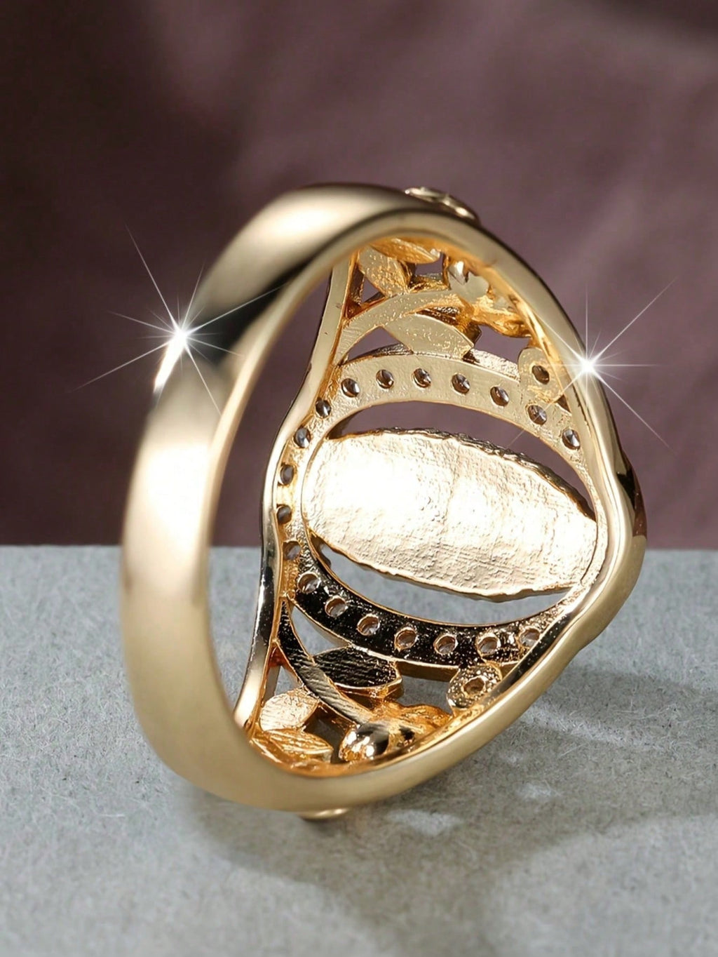1Pc Exquisite Virgin Mary Inlaid Shiny Cubic Zirconia Ring for Women Hip-Hop Daily Wear Couple Jewelry