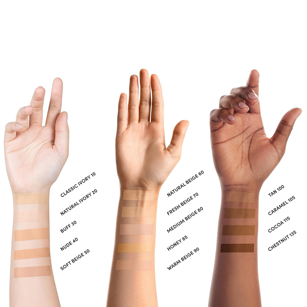 Healthy Skin Liquid Makeup Foundation, Broad Spectrum SPF 20 Sunscreen, Lightweight & Flawless Coverage Foundation with Antioxidant Vitamin E & Feverfew, 90 Warm Beige, 1 Fl. Oz