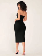 BASICS Women'S Strapless Slim Fit Bodycon Casual Dinner Dress,Summer Dresses for Women