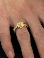 A Lion Head Pattern Retro Light Luxury High-End Men'S Ring