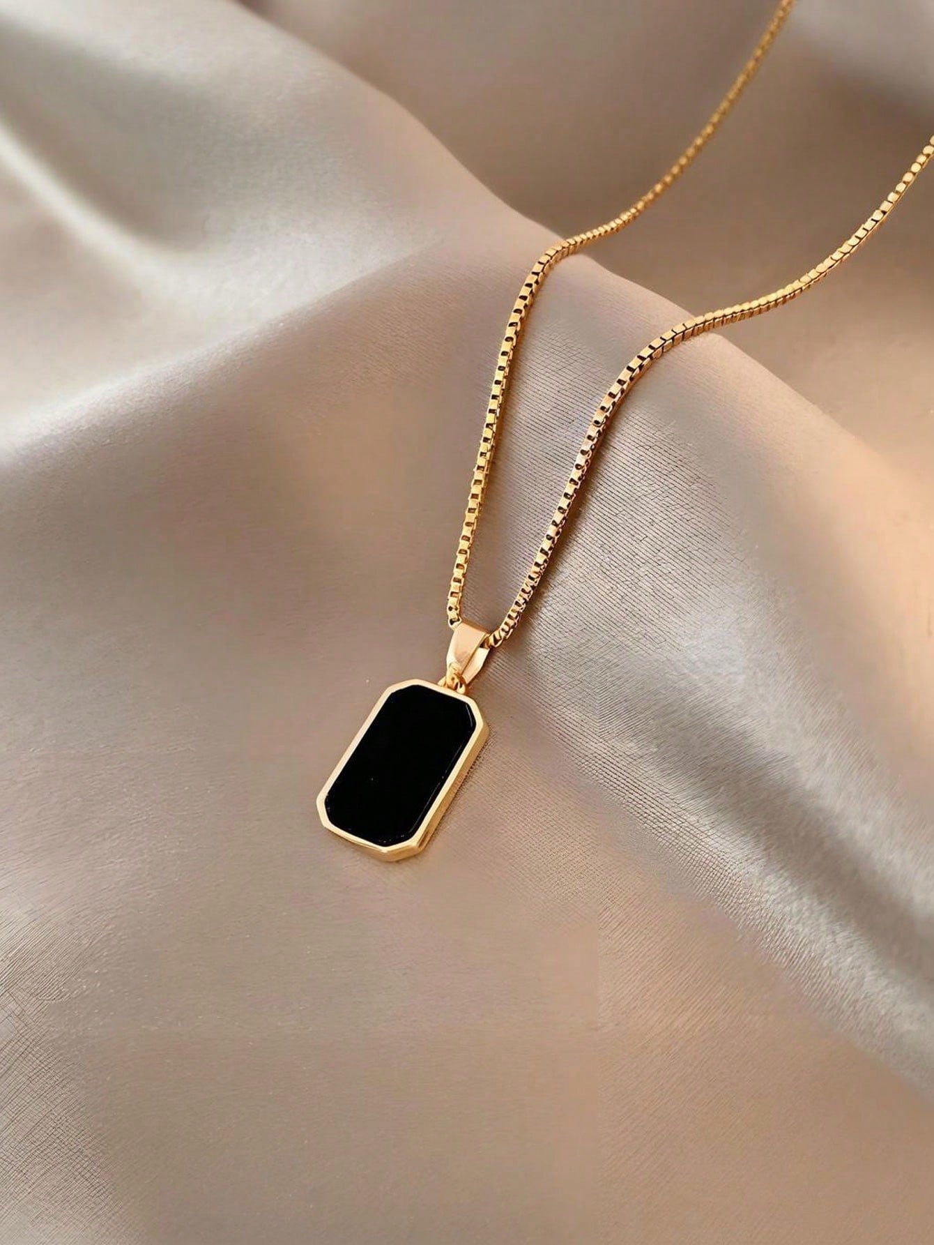 1Pc Fashionable Korean Style Ins Geometric Oil Drop Pendant Necklace, Luxury Versatile Commemorative Gift Necklace, Suitable for Going Out, Mother, Girlfriend Gift