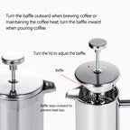 350Ml/800Ml/1000Ml Coffee Maker Pot French Press Coffee Maker Stainless Steel Double Walled Insulated Coffee Maker Pot