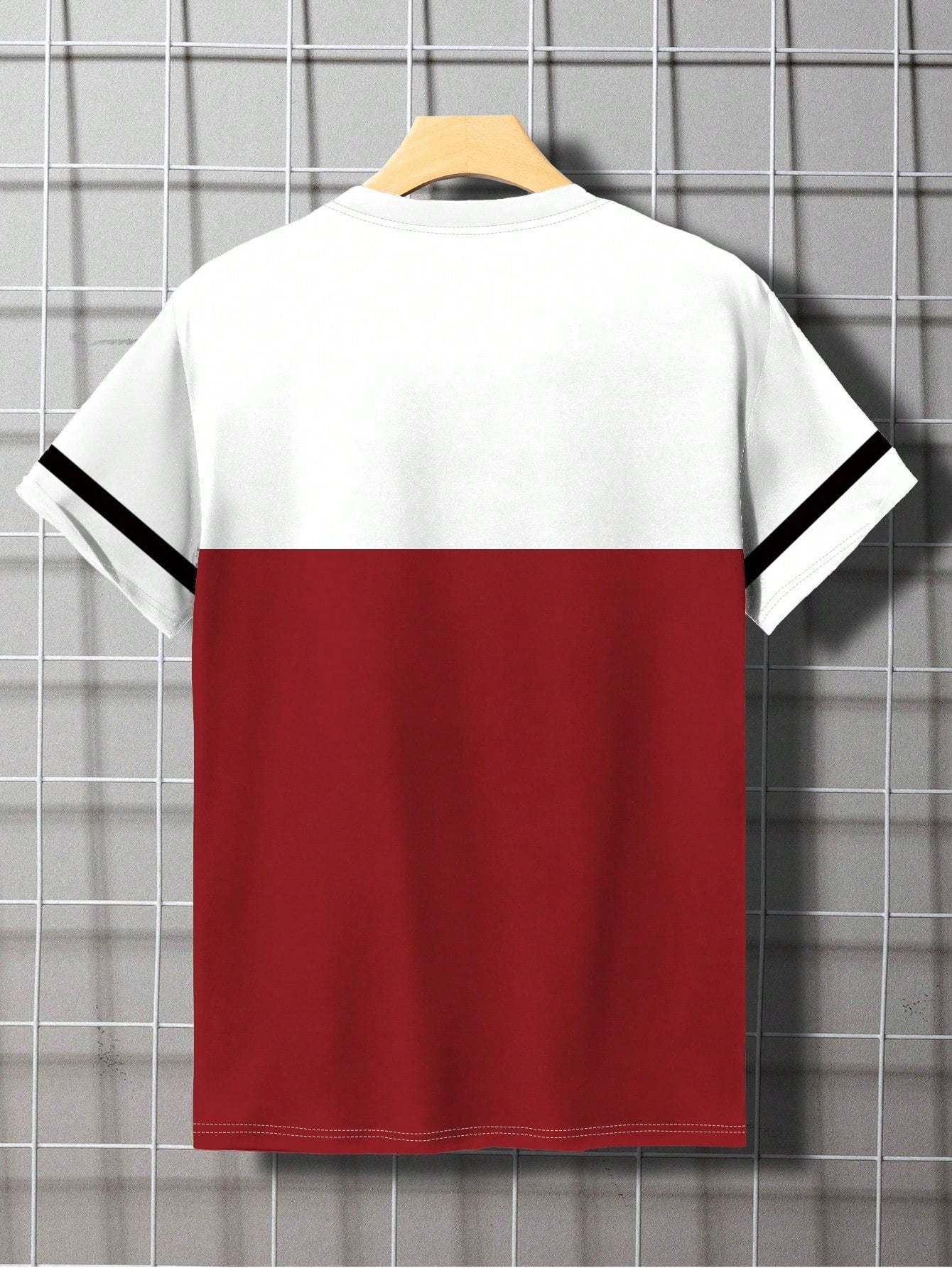 Manfinity Dauomo Men'S Casual Daily Letter Print Contrast Color Short Sleeve T-Shirt, Summer