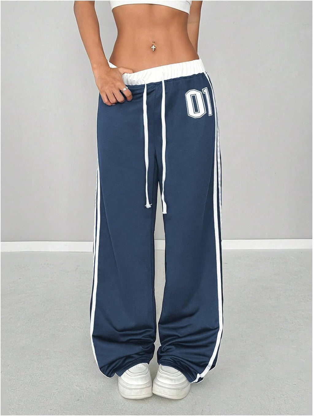 Women'S Baggy Sweatpants Wide Leg Ed Hardy Sweatpant Y2K Drawstring Pants Streetwear