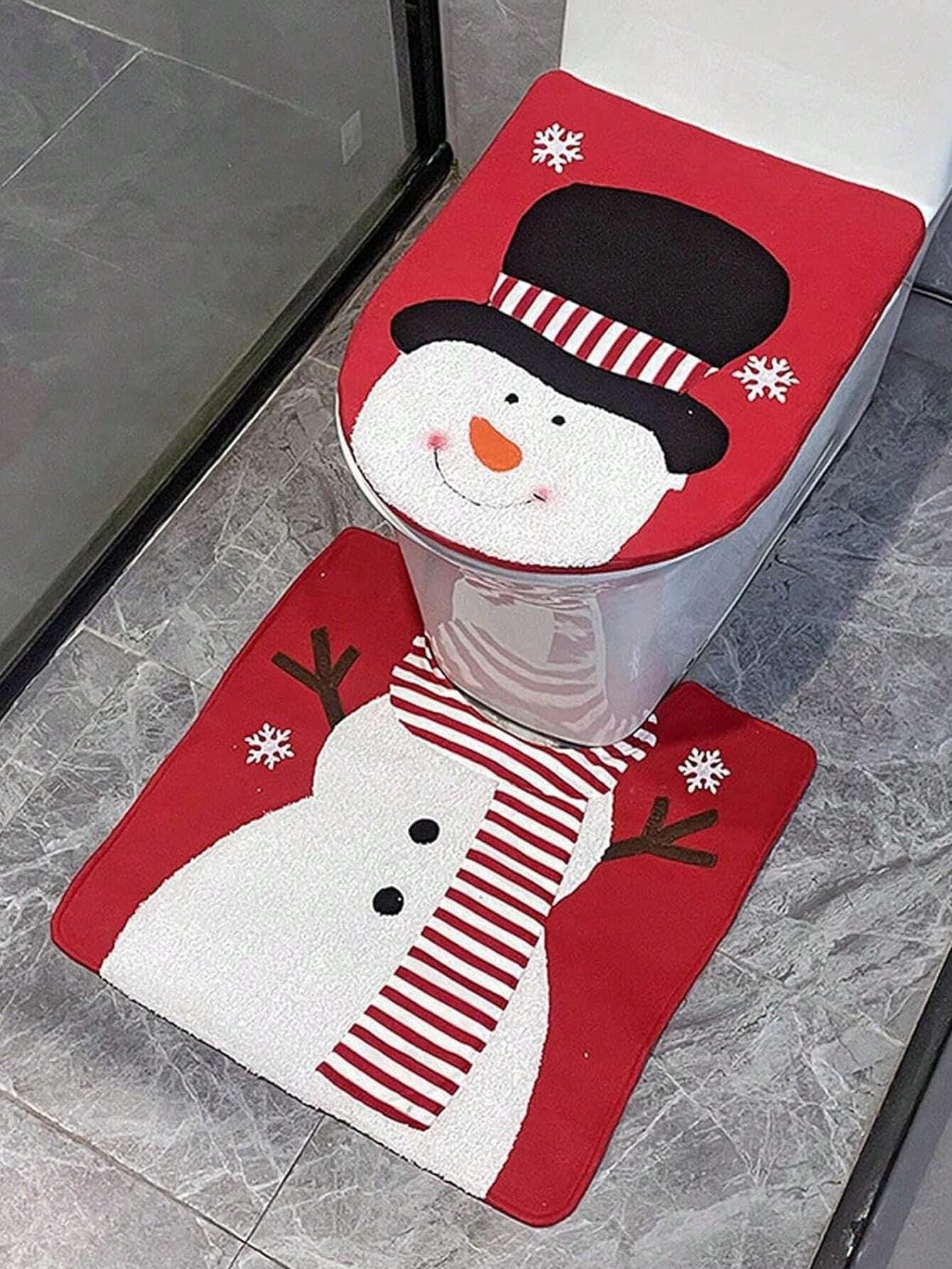 2Pcs Decorations Decoration Supplies Gnome Santa Claus Toilet Set Bathroom Creative Layout Dress up Two-Piece Set Xmas Party Decorations Home Festival Decors Best Gifts Birthday Home Decor Christmas Decorations Room Decor Christmas