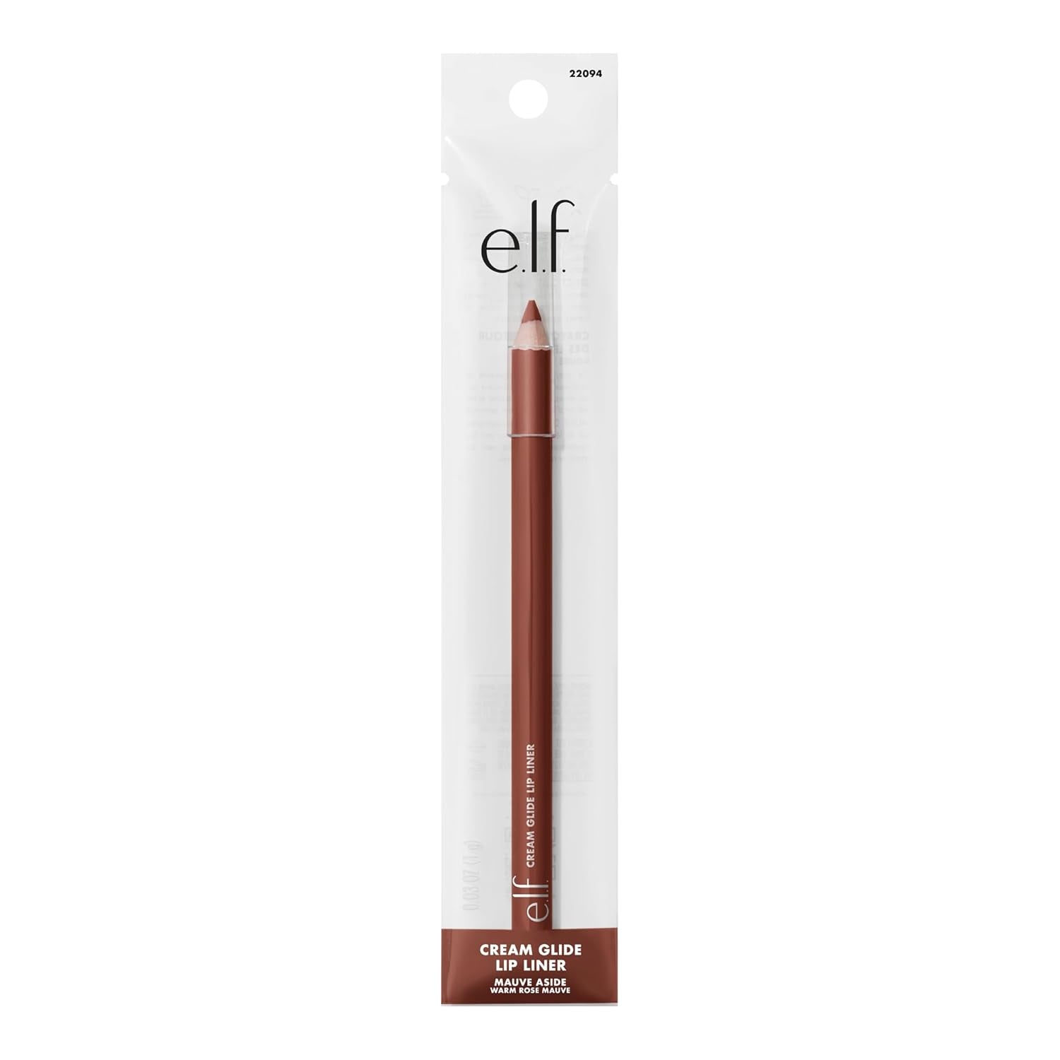 Cream Glide Lip Liner, Highly-Pigmented Pencil for Shaping & Sculpting Lips, Semi-Matte Finish, Vegan & Cruelty-Free, Mauve Aside