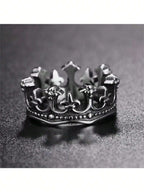 Unique Holiday Daily Wear Fashion Light Luxury Elegant Classic Retro Crown King Ring Popular Multiple Punk Minimalist Biker Men'S Ring Europe and the United States Noble Niche Flash Valentine'S Day Gift Jewellery,Mom,Mother,Mother'S Day,Gift