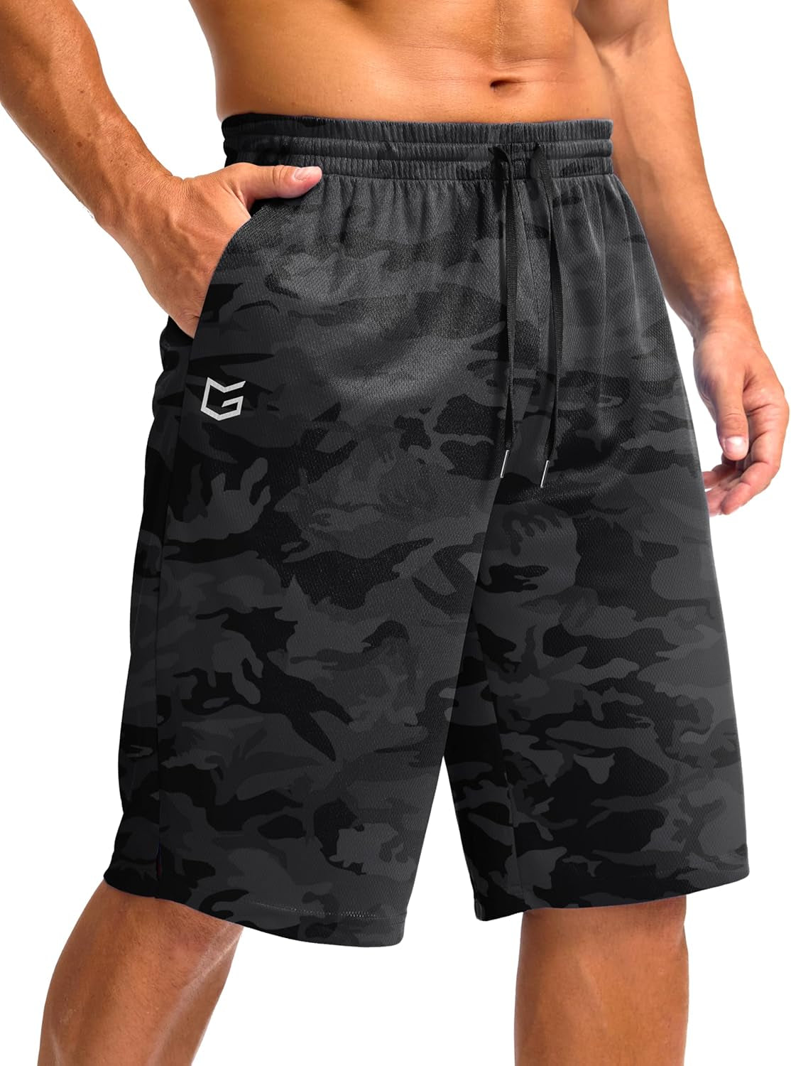 Men'S Athletic Shorts with Pockets 11" Long Basketball Shorts Lightweight Quick Dry Gym Workout Shorts for Men