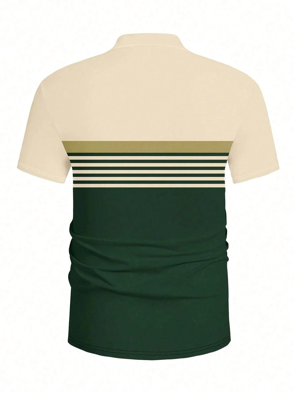 100% Polyester Striped Polo Shirt - Men'S Casual Regular Fit with Slight Stretch - Button Collar100% Polyester Striped Polo Shirt - Men'S Casual Regular Fit with Slight Stretch - Button Collar