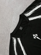 PAVTROS Manfinity Streetrush Streetrush Men'S Contrast Color Print round Neck Short Sleeve T-Shirt Men Y2K Clothes Men Outfit Men Black Outfit,Halloween,Halloween Party,Streetwear