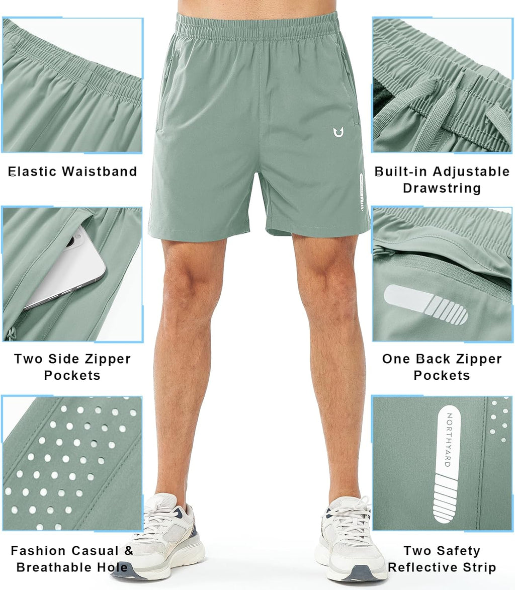 Men'S Athletic Running Shorts Quick Dry Workout Shorts 7"/ 5"/ 9" Lightweight Sports Gym Basketball Tennis Hiking