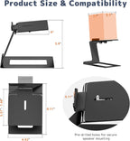 Desktop Speaker Stands Pair, Speaker Riser for Most Small & Medium Bookshelf Speakers, Computer Speakers, and Studio Monitors, Cantilevered Speaker Stand with Vibration Absorption Pad, Black